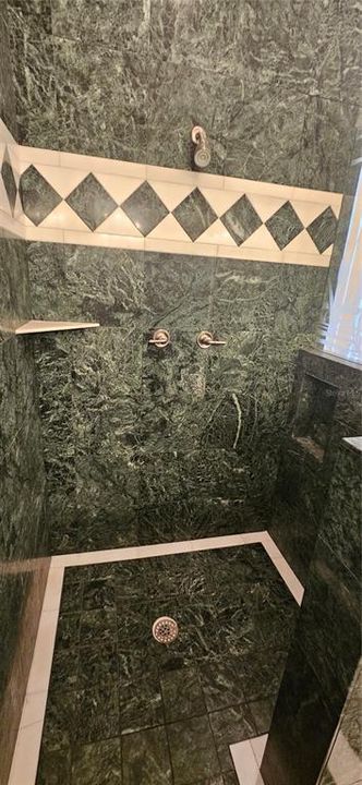 Custom tile work in master shower