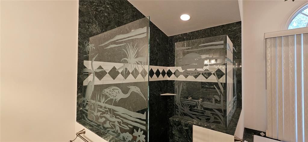 Custom tile work in master shower