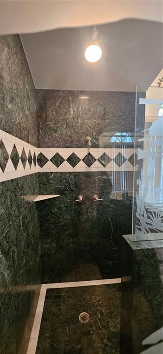 Custom tile work in master shower