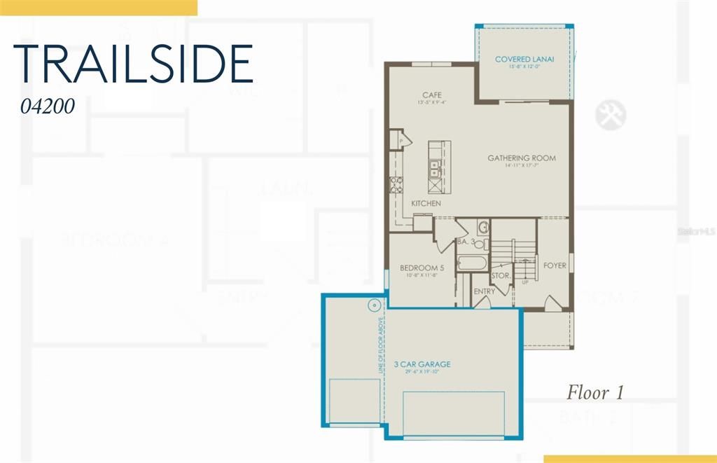 Floor plan with selected structural options