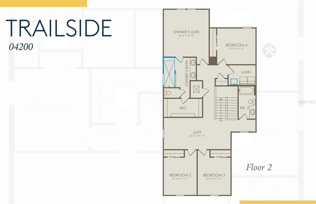 Floor plan with selected structural options