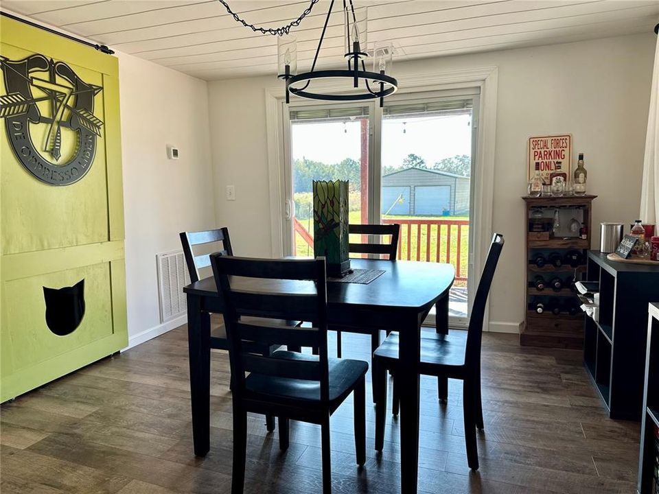 Barn Door access to Laundry/Utility area