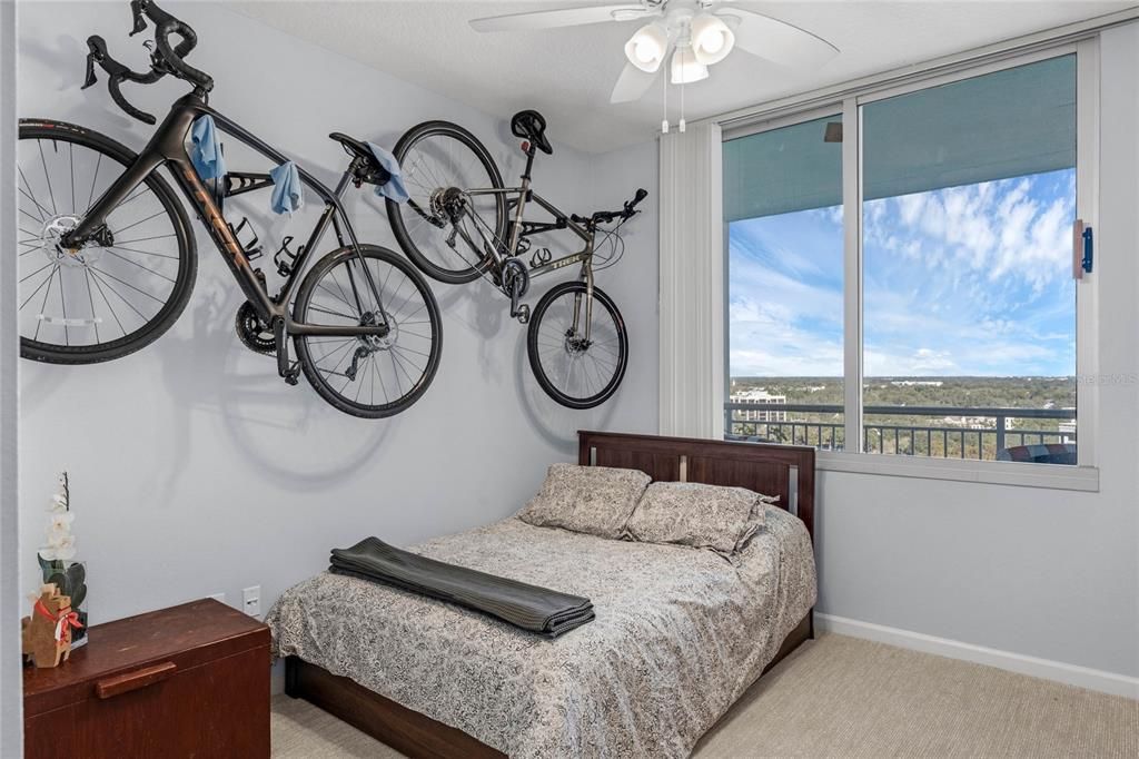 Guest bedroom, bike & racks do not convey