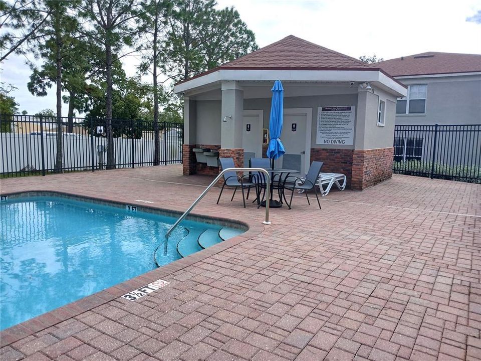 Relax by the pool at the end of a long day.