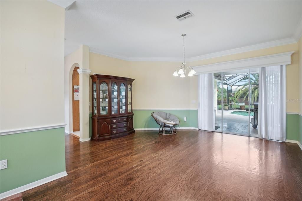 The formal living room can flow out to the lanai.