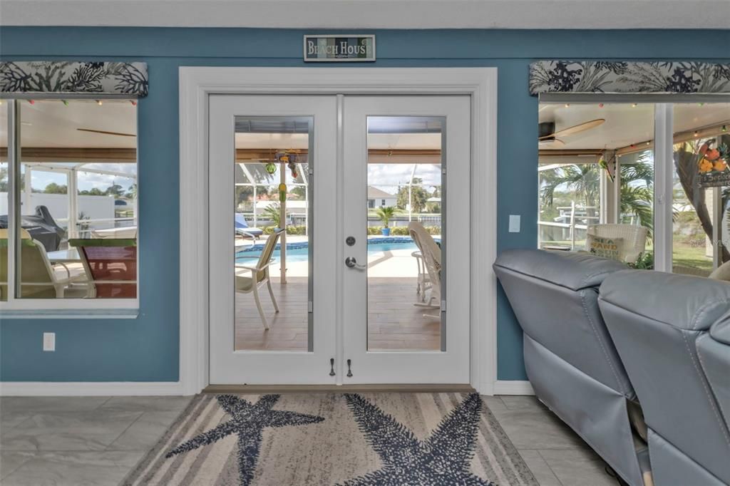 French Doors to pool