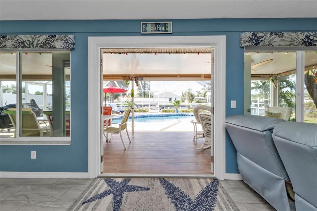 Open French Doors to pool