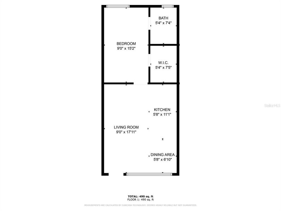 For Sale: $299,000 (1 beds, 1 baths, 498 Square Feet)