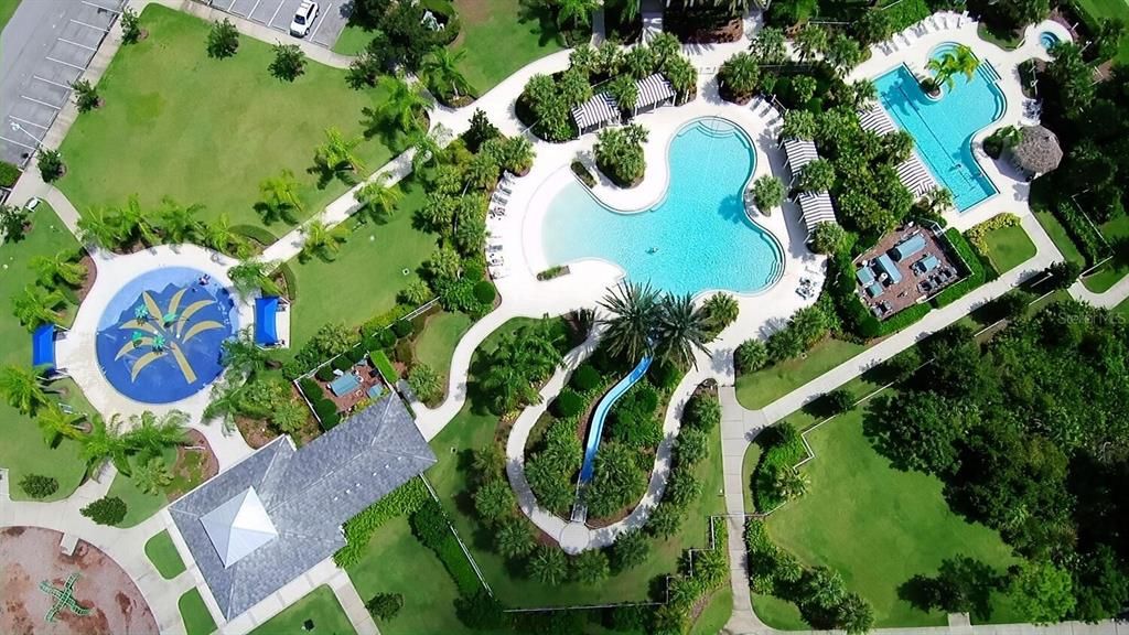 Aerial of community pool