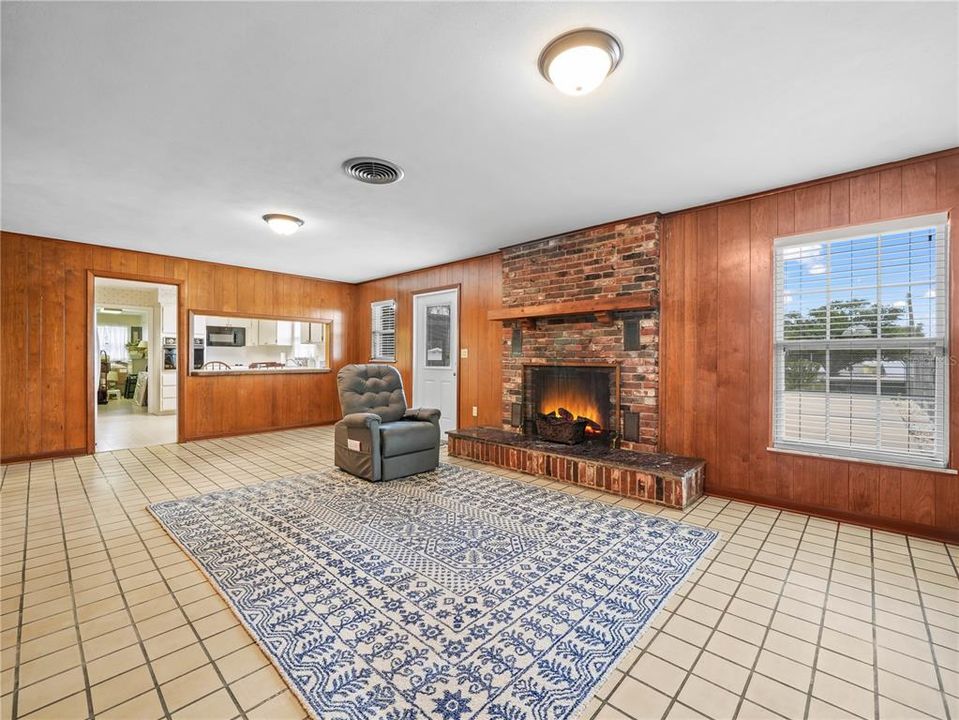 FAMILY ROOM WITH WOOD BURNING FIREPLACE