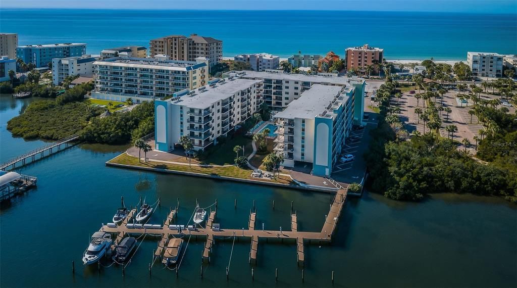 .. Looking East.. The Boat Docks were a 3 year Project from Designing - Permits - to Finished Product. Completed 2 years ago. 20 Slips with 10 Occupied and 10 Vacant and Ready to be Assigned.. No Charge ..Your Welcome to Throw a Pole in the Water and Bring Home some Dinner.