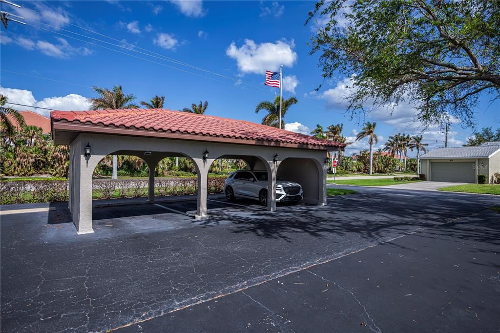 Your own covered parking just steps from front door