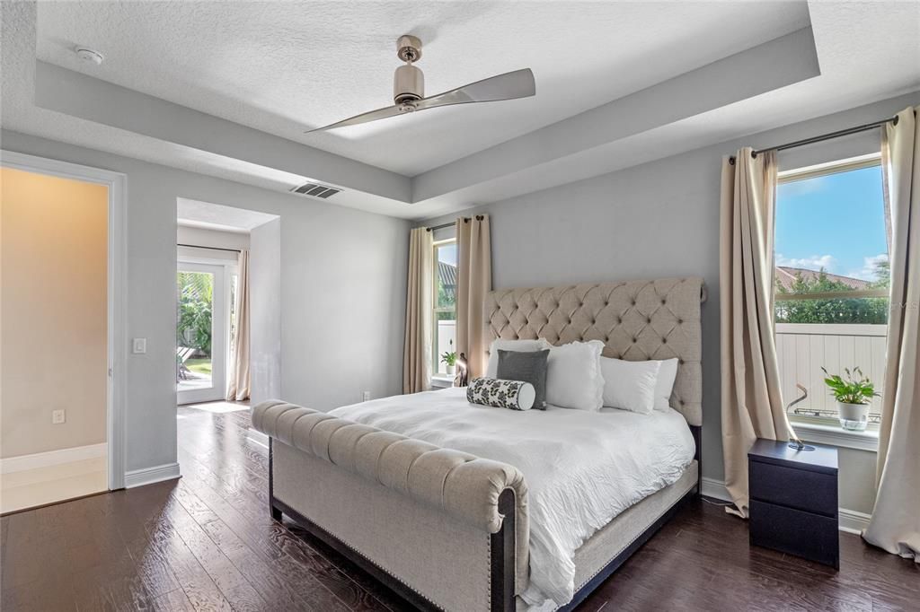 The primary bedroom is split floorplan from other guest rooms for maximun privacy.