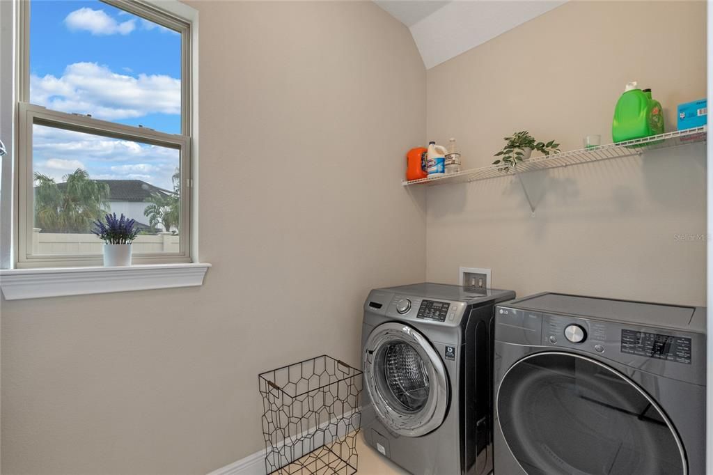 This home features two laundry rooms, this one is located on the first floor.