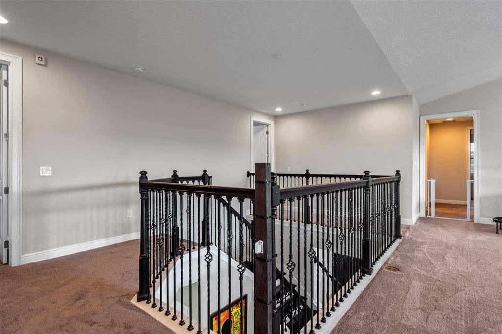 View of the second floor loft stairwell.