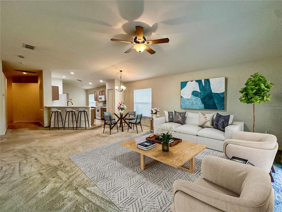 Living Room / Dining Area - virtually staged