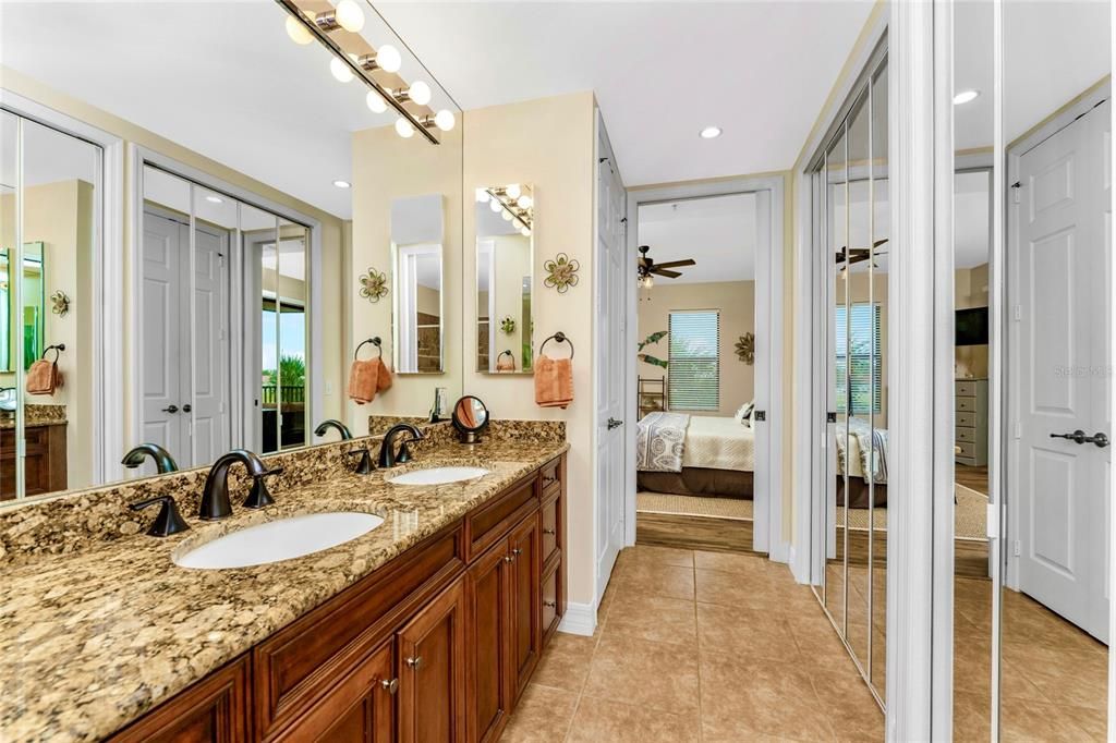 Dual Vanities finished with granite counter