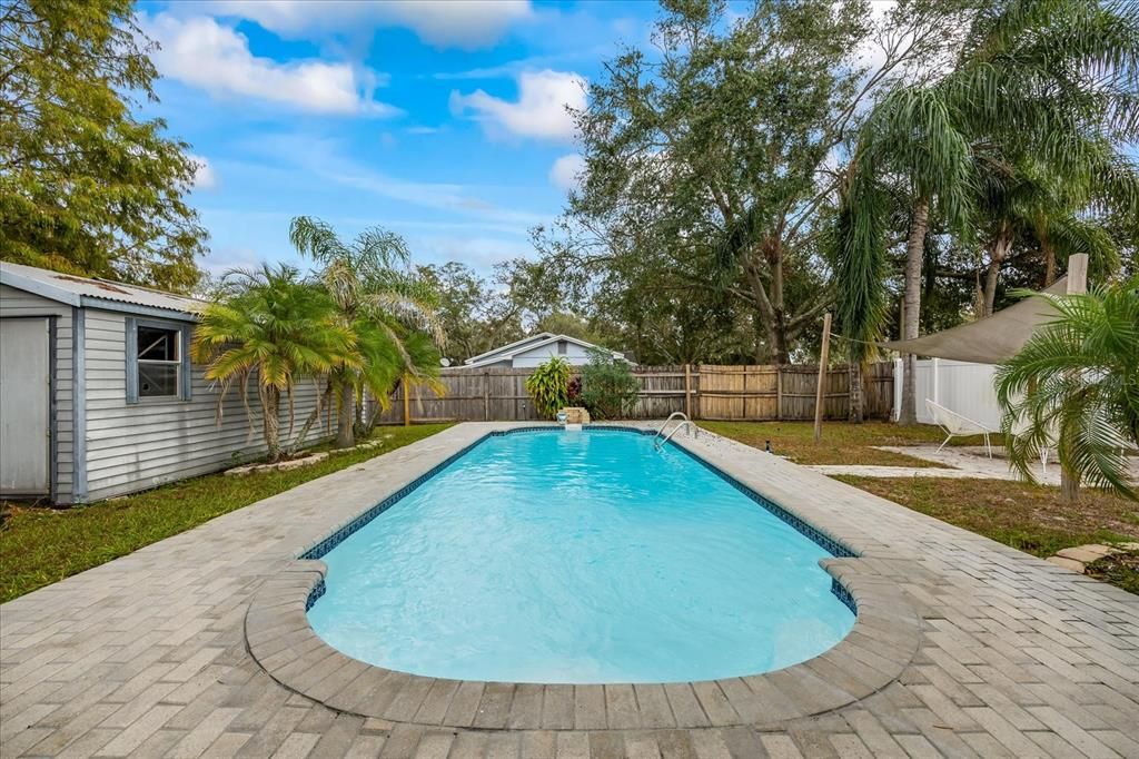 Beautiful Pool in Fenced in Backyard