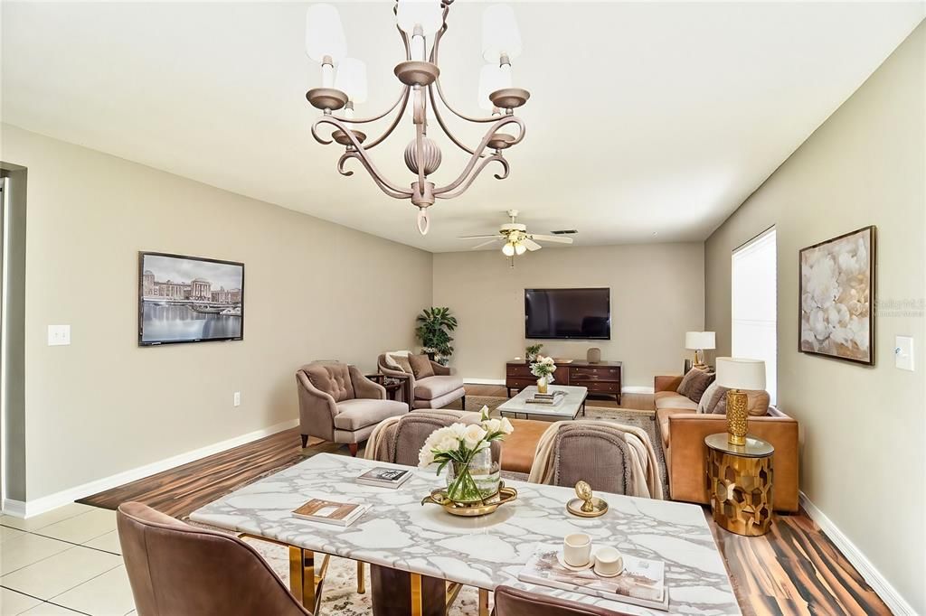 Dining room virtually staged