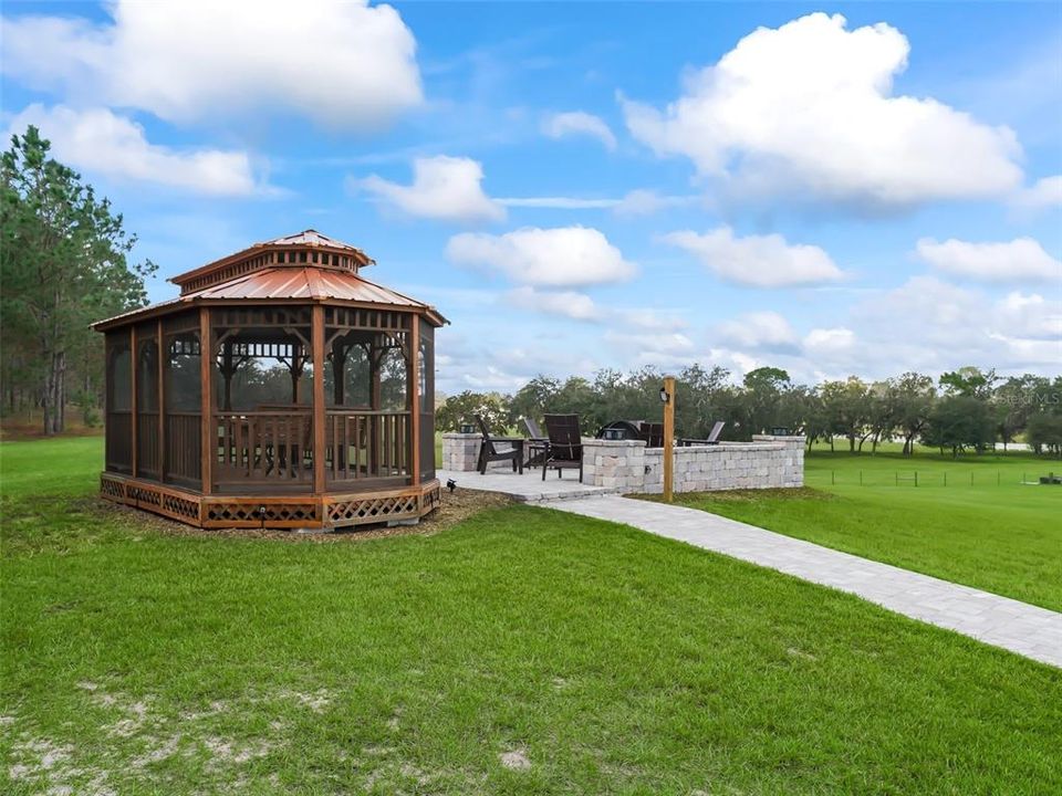 Gazebo & Paver Terrace with Firepit