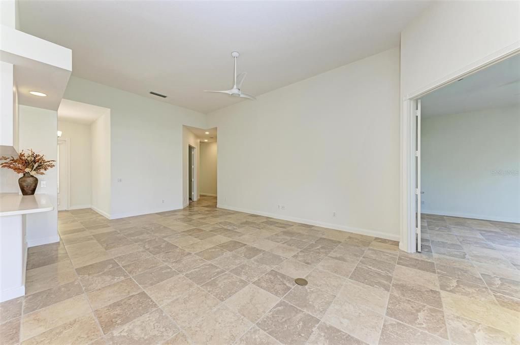 Tiled Family room.