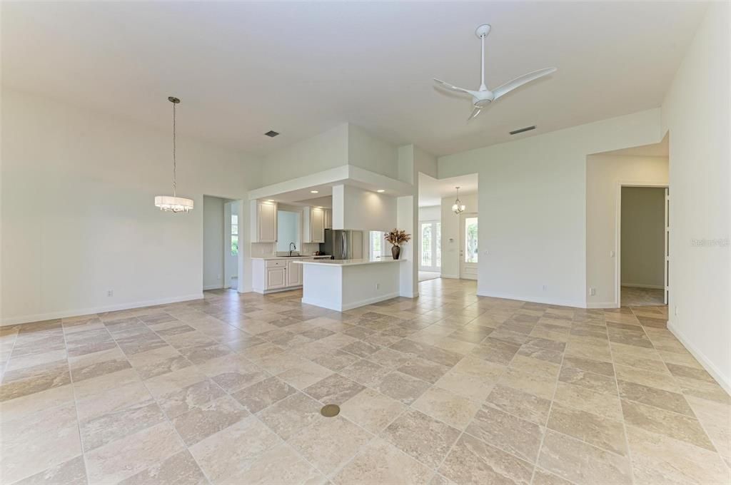 Another view of the expansive Family room and Breakfast room off of the Kitchen.