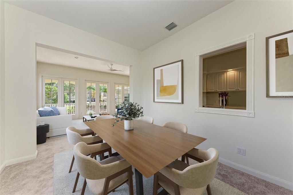 Nicely sized Dining Room ideally located next to Kitchen. Virtually staged.