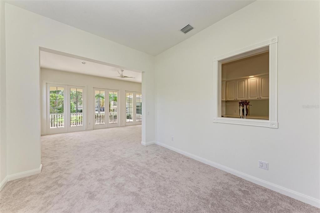 Another view of the Dining Room and Living Room.