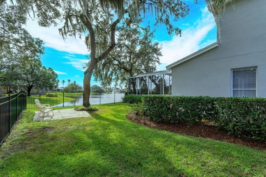 Fenced side yard for playtime