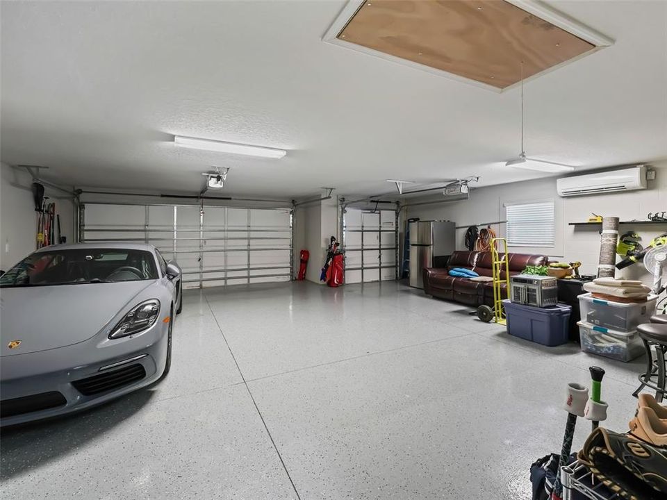 2 car garage with golf cart parking