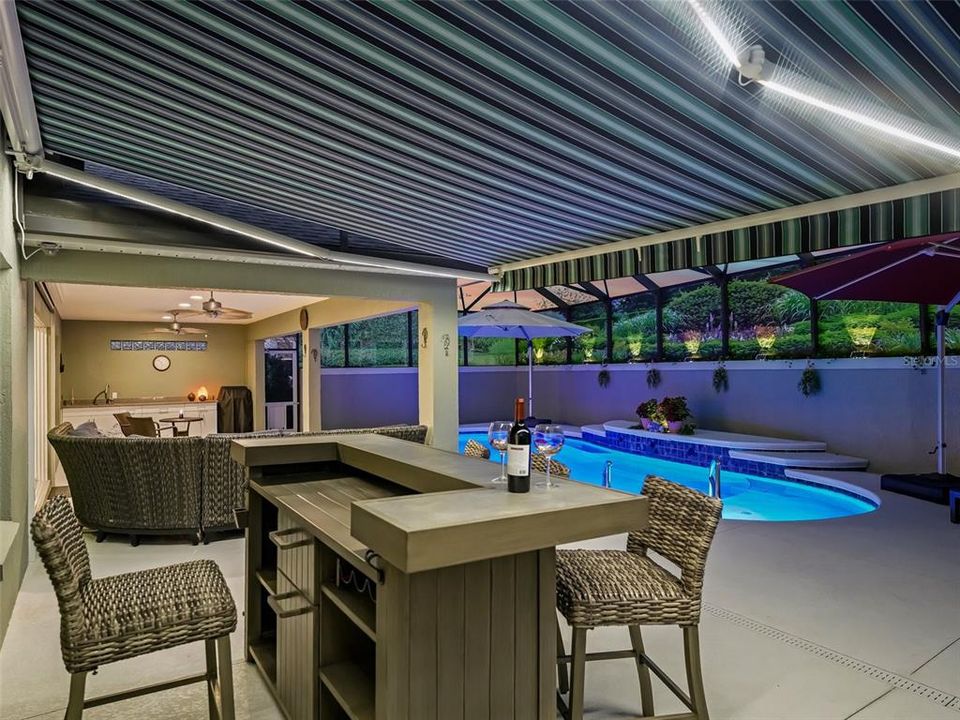 seating area by pool