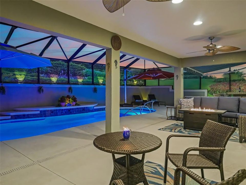 pool evening seating