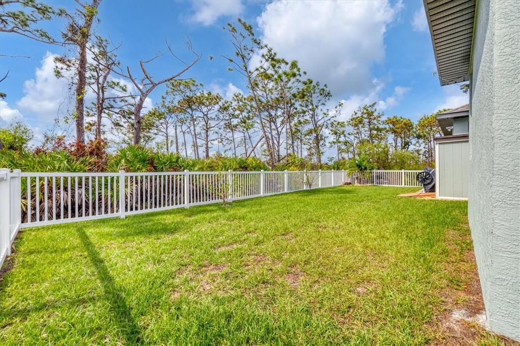 Lovely vinyl fenced in backyard at 137 Wahoo Drive, Rotonda West FL 33947