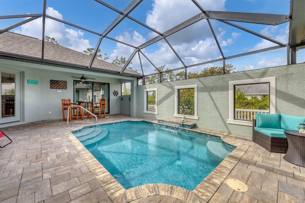 Pool courtyard at 137 Wahoo Drive, Rotonda West FL 33947