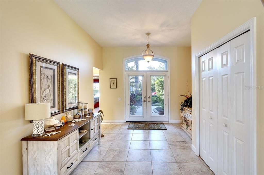 Entrance with coat closet.