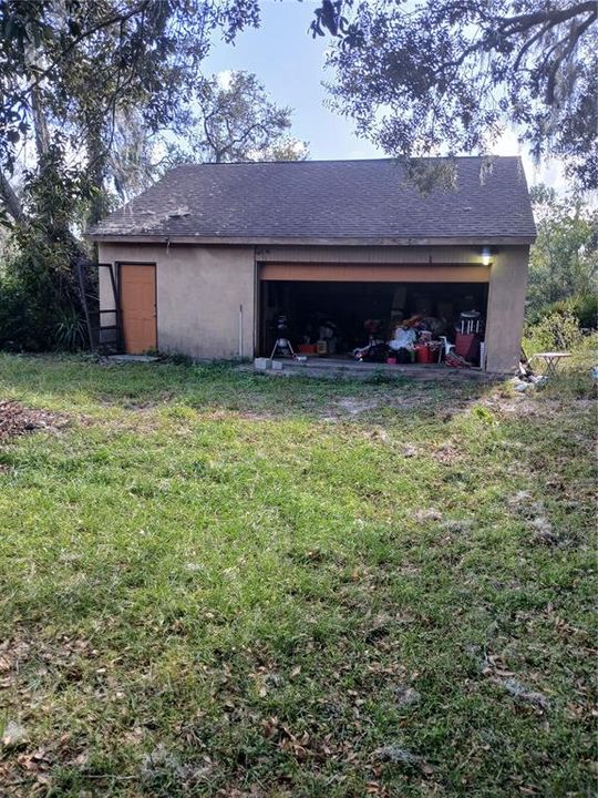 Detached garage with electric