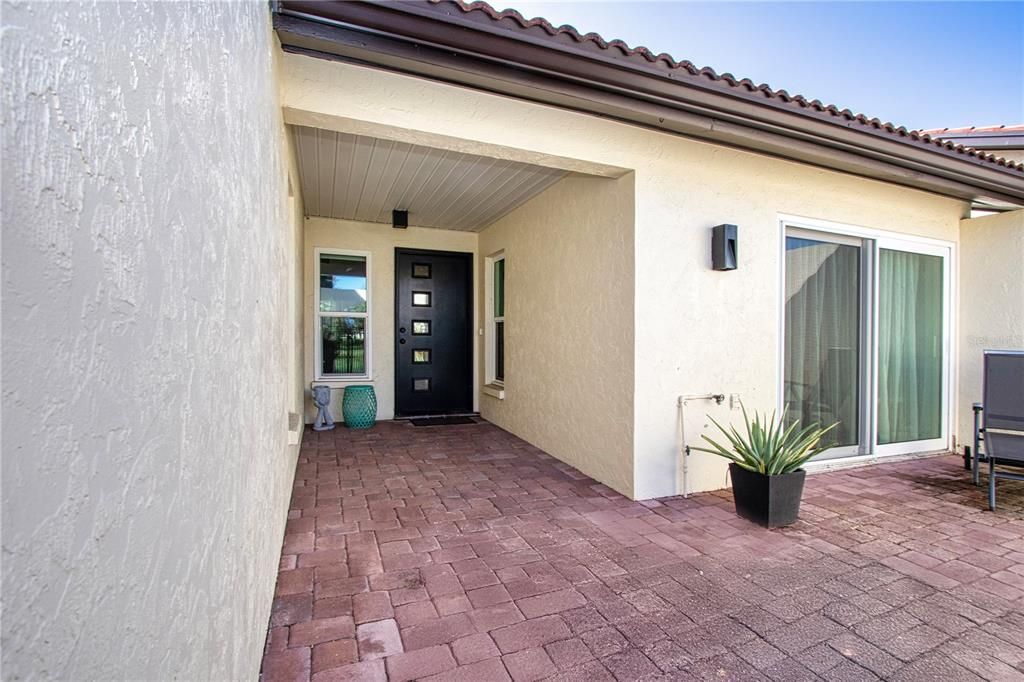 Front patio.  Slider opens to guest room.