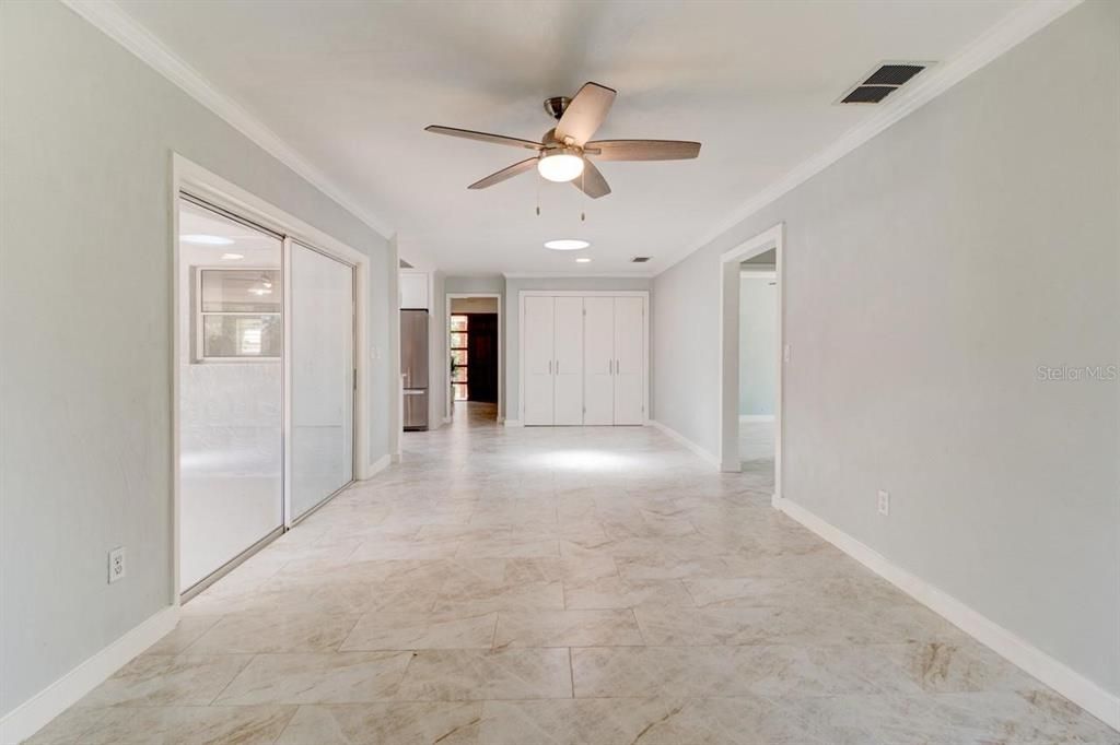 Family Living Room Looking into Dining Room