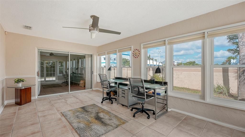 Enclosed Lani is a perfect Flex space. We are showing it as an office.