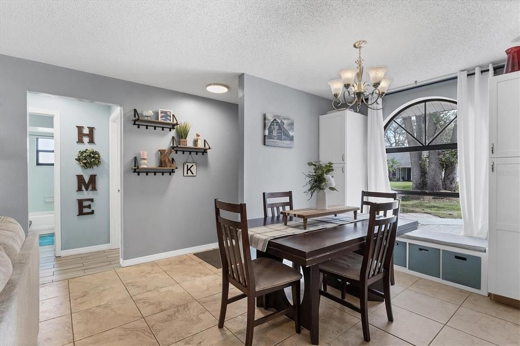 Dining Room with large window bench