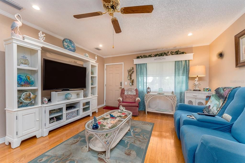 living room with comfy recliners