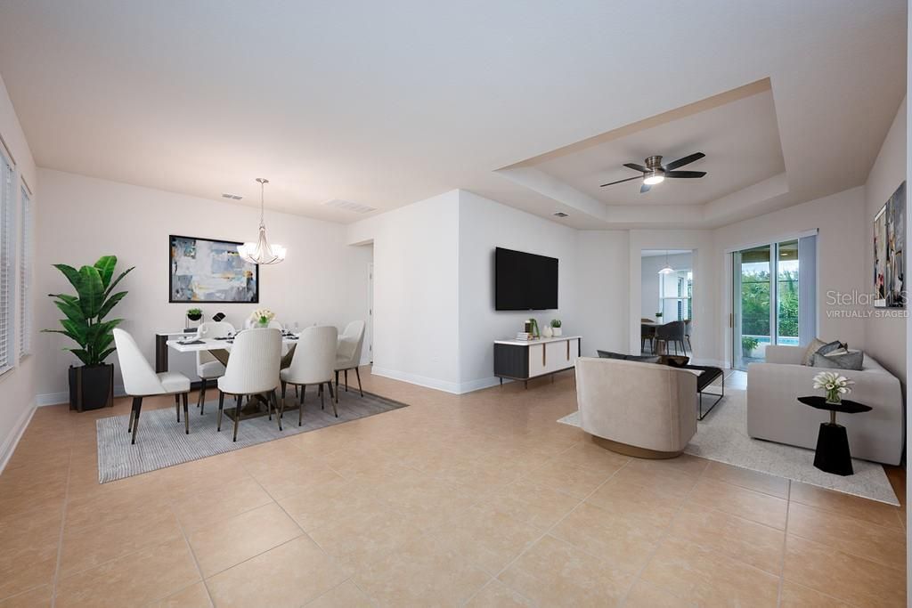 At the front of the home there are living and dining spaces if you prefer to entertain in a more formal setting or flexible to use however your family might need. Virtually Staged.