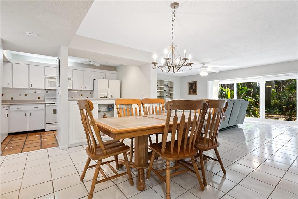 Dining room open to living room and kitchen