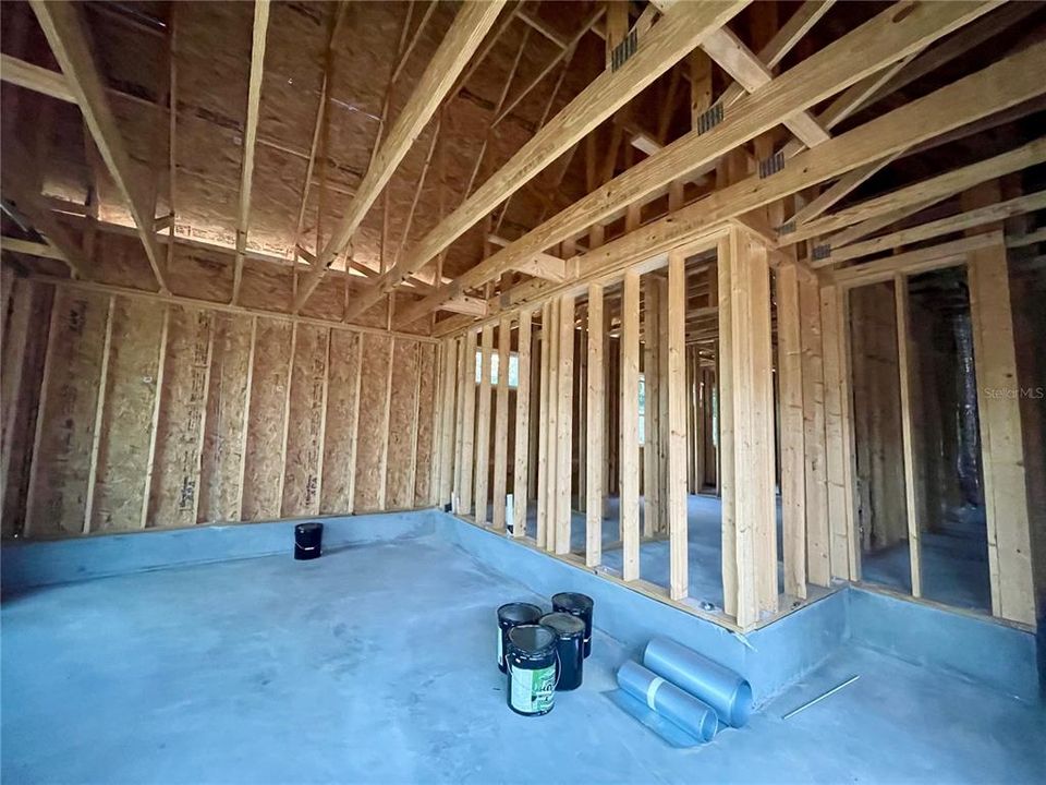 Interior of 1 car garage