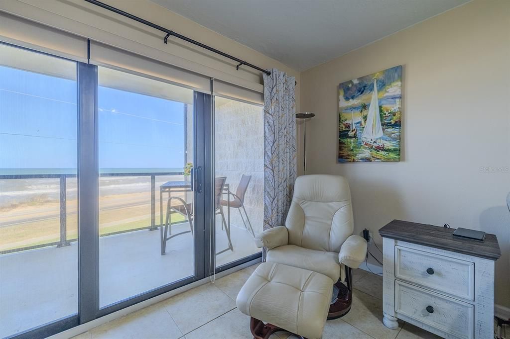 Impact sliding glass doors and ocean views from living room!