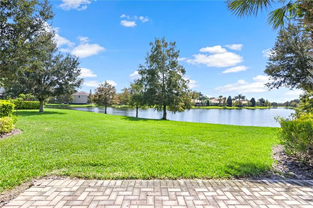 Backyard - Paved Stone Open Patio - Lake View