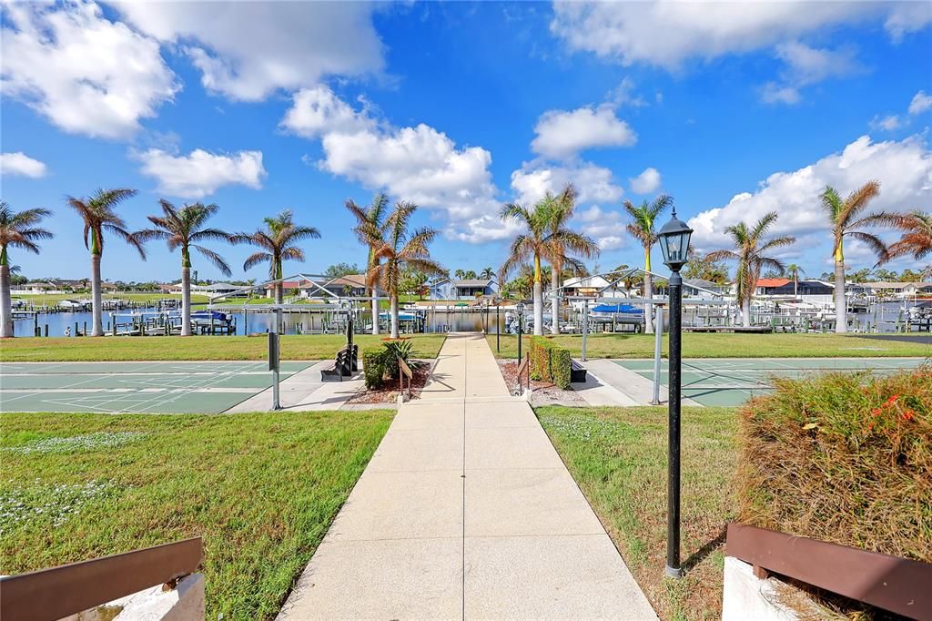 walkway to the Marina /Boating area