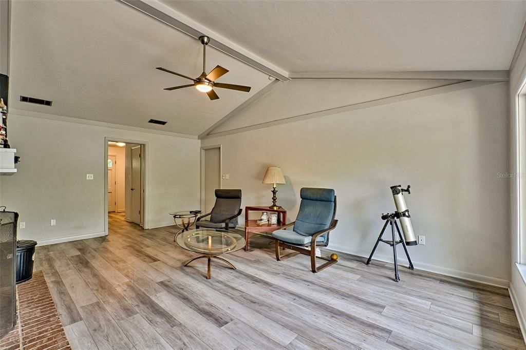 Cathedral ceiling in family room!