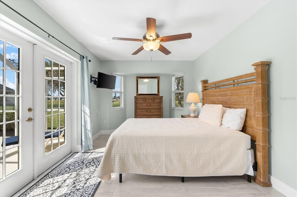 Bedroom #3 with French Doors to Lanai