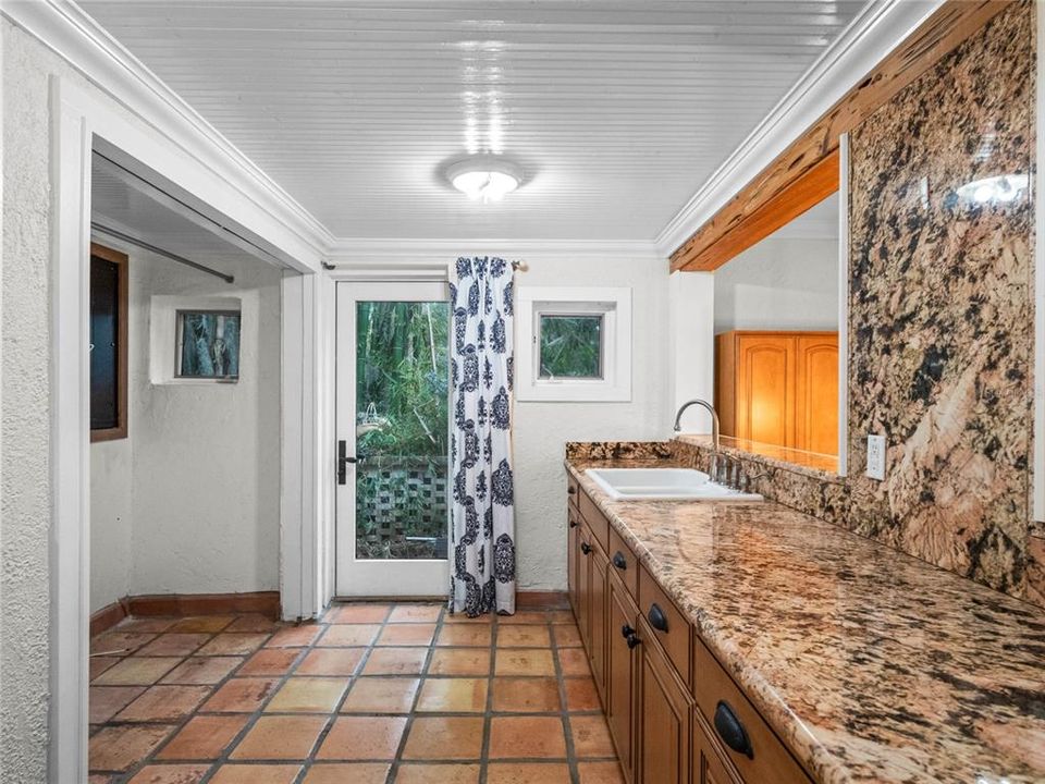 prep-kitchen with laundry area.